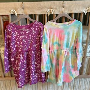 jumping beans Pastel Long-sleeve Tie-Dye and Floral Girls' Dress Size 6